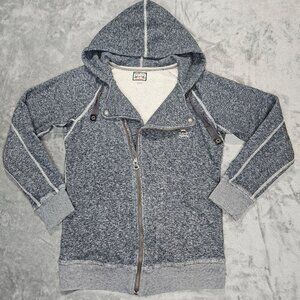 Vintage Diesel Jacket Womens Small Blue Asymmetrical Zip Moto Biker Hoodie Y2K